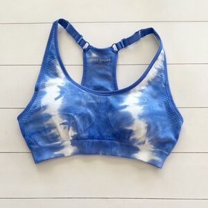 Tory Burch Tie Dye Seamless Adjustable Racerback Sports Bra